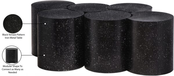 Dimple Terrazzo Pattern Iron Nesting 6pc. Modular Coffee Table