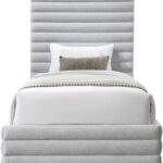 Maxwell Linen Textured Fabric Upholstered Twin Bed