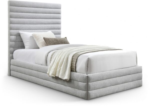 Maxwell Linen Textured Fabric Upholstered Bed