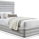 Maxwell Linen Textured Fabric Upholstered Twin Bed