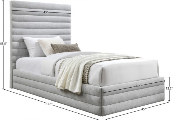 Maxwell Linen Textured Fabric Upholstered Twin Bed