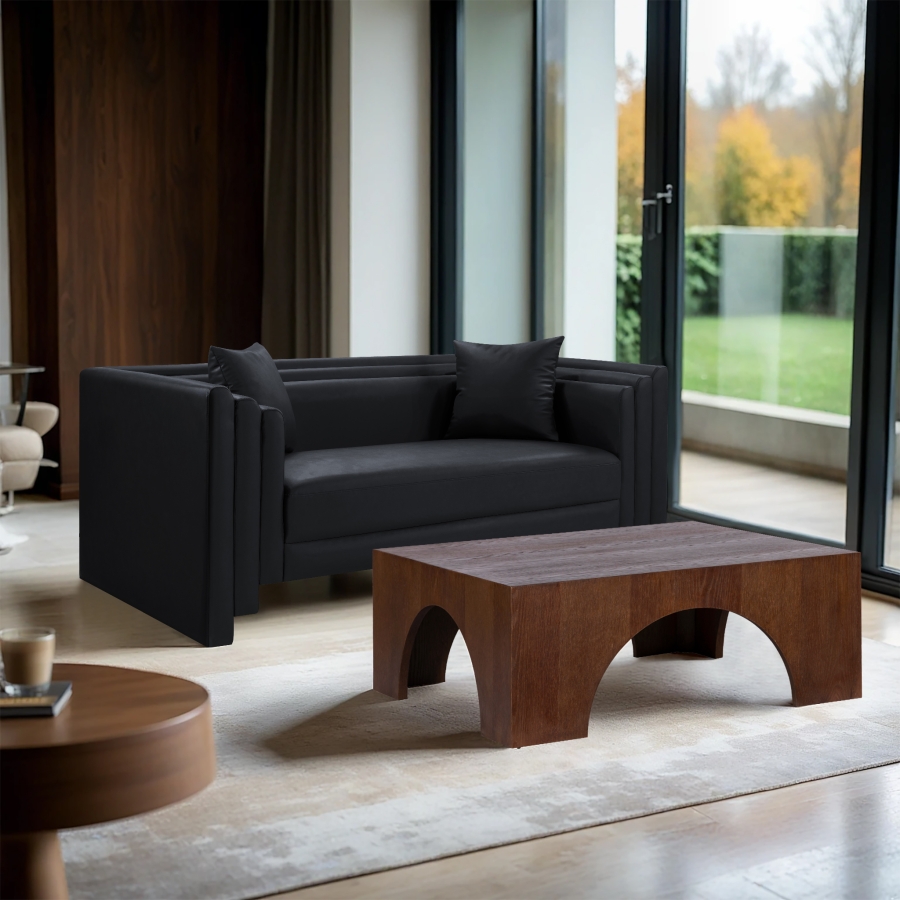 Everett 67" Vegan Leather Upholstered Loveseat
