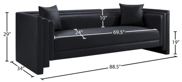 Everett 88.5" Vegan Leather Upholstered Sofa