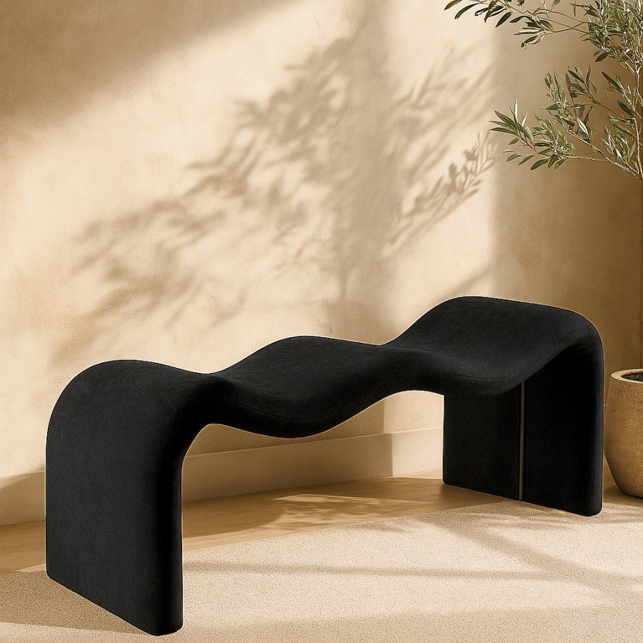 Willow Chenille Fabric Upholstered Bench