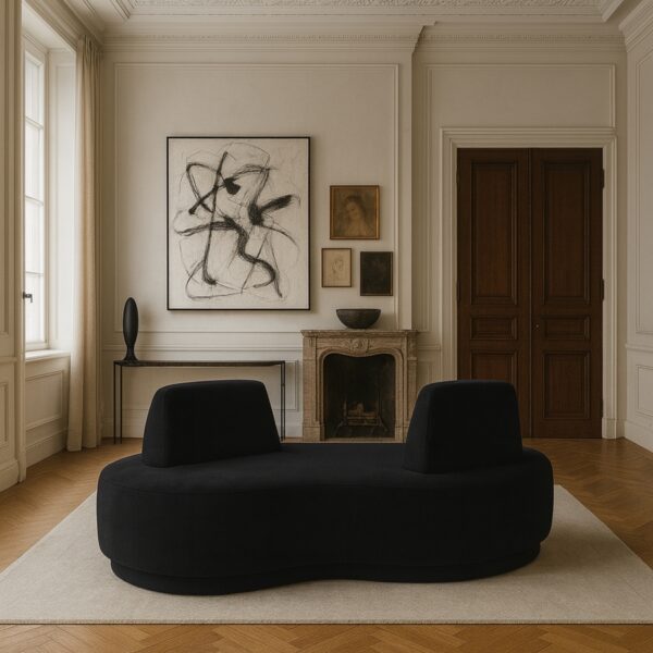 Argyle Chenille Fabric Upholstered Chaise/Loveseat