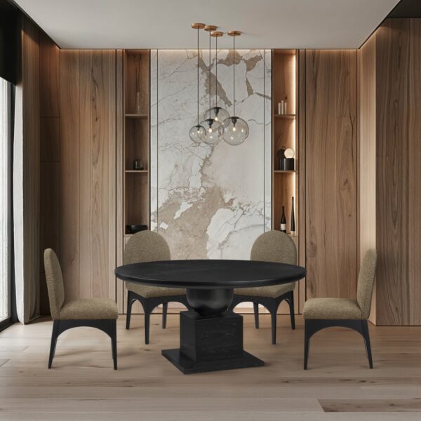 Rishal 60" Solid Wood And Oak Veneer Dining Table