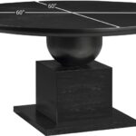 Rishal 60" Solid Wood And Oak Veneer Dining Table