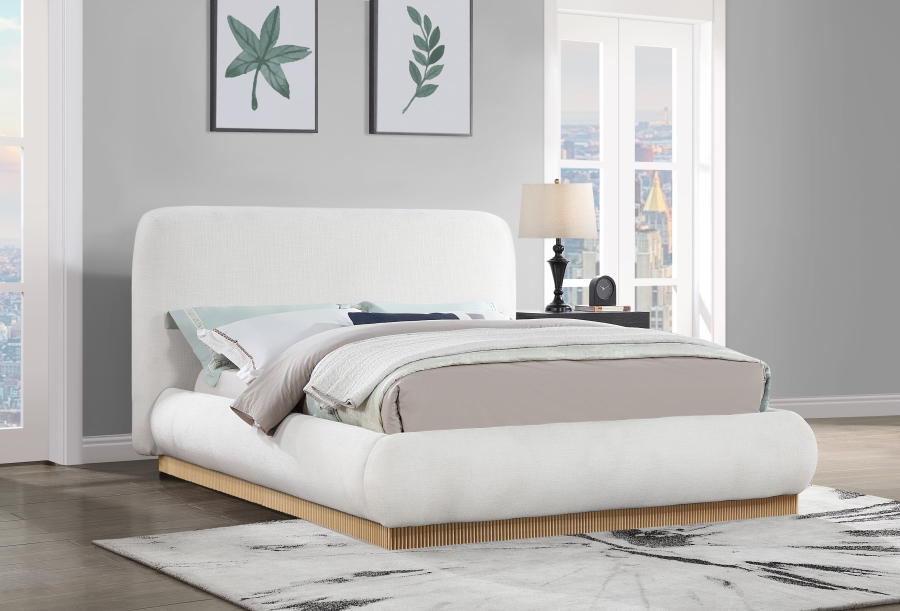 Rigby Linen Textured Fabric Upholstered Bed