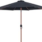 Fiji Water Resistant Fabric And Aluminum Patio Umbrella with Base Set