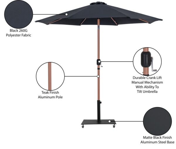 Fiji Water Resistant Fabric And Aluminum Patio Umbrella with Base Set