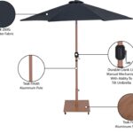Fiji Water Resistant Fabric And Aluminum Patio Umbrella with Base Set