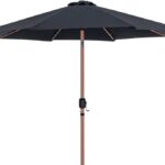 Fiji Water Resistant Fabric And Aluminum Patio Umbrella with Base Set