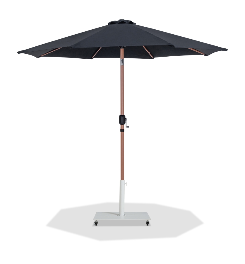 Fiji Water Resistant Fabric And Aluminum Patio Umbrella with Base Set