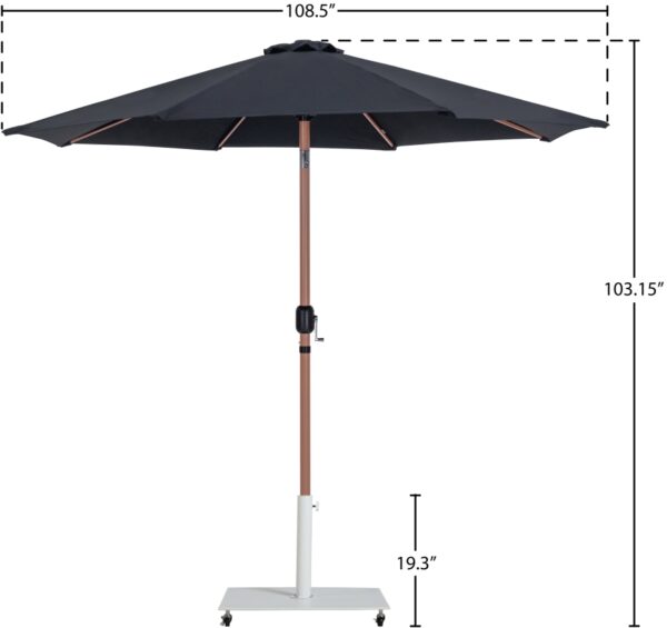Fiji Water Resistant Fabric And Aluminum Patio Umbrella with Base Set