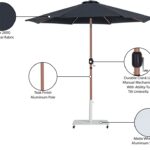 Fiji Water Resistant Fabric And Aluminum Patio Umbrella with Base Set