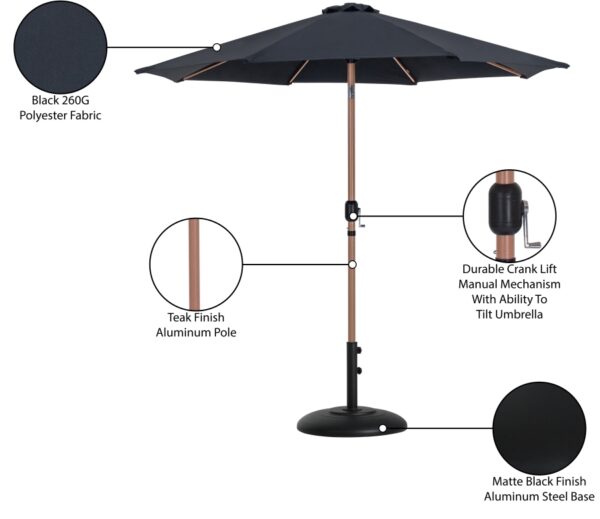 Fiji Water Resistant Fabric And Aluminum Patio Umbrella with Base Set