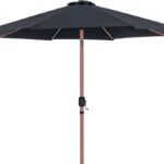 Fiji Water Resistant Fabric And Aluminum Patio Umbrella with Base Set