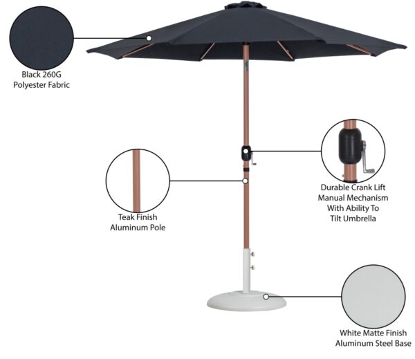 Fiji Water Resistant Fabric And Aluminum Patio Umbrella with Base Set