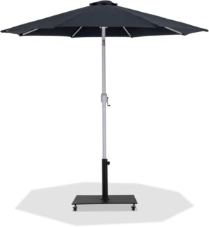 Fiji Water Resistant Fabric And Aluminum Patio Umbrella with Base Set