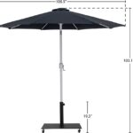 Fiji Water Resistant Fabric And Aluminum Patio Umbrella with Base Set