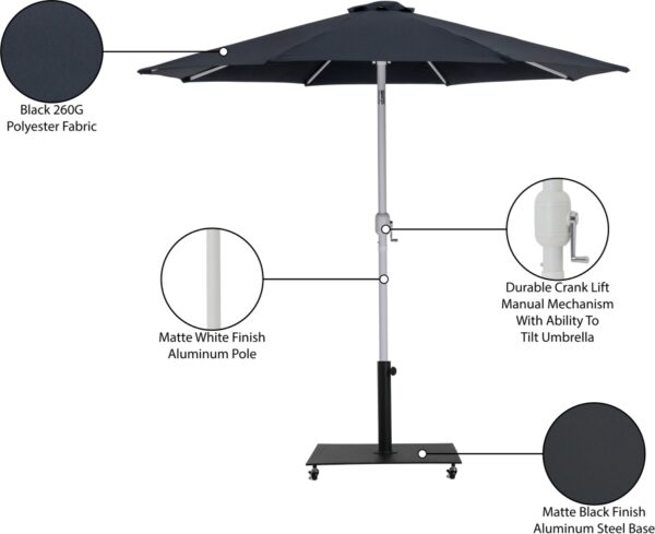 Fiji Water Resistant Fabric And Aluminum Patio Umbrella with Base Set