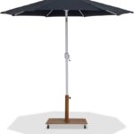 Fiji Water Resistant Fabric And Aluminum Patio Umbrella with Base Set