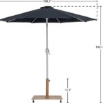 Fiji Water Resistant Fabric And Aluminum Patio Umbrella with Base Set