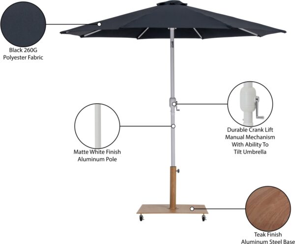Fiji Water Resistant Fabric And Aluminum Patio Umbrella with Base Set