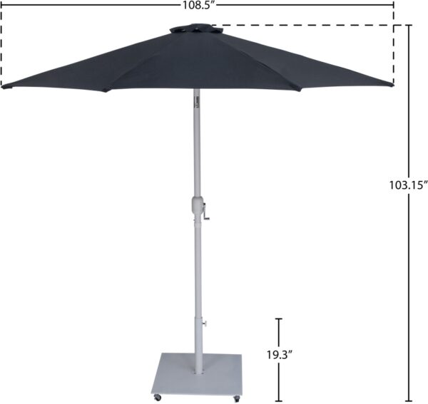 Fiji Water Resistant Fabric And Aluminum Patio Umbrella with Base Set
