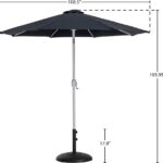 Fiji Water Resistant Fabric And Aluminum Patio Umbrella with Base Set