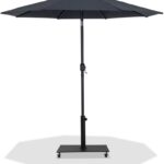 Fiji Water Resistant Fabric And Aluminum Patio Umbrella with Base Set
