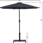 Fiji Water Resistant Fabric And Aluminum Patio Umbrella with Base Set