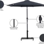 Fiji Water Resistant Fabric And Aluminum Patio Umbrella with Base Set