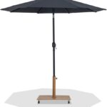 Fiji Water Resistant Fabric And Aluminum Patio Umbrella with Base Set