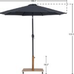 Fiji Water Resistant Fabric And Aluminum Patio Umbrella with Base Set