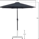 Fiji Water Resistant Fabric And Aluminum Patio Umbrella with Base Set
