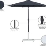 Fiji Water Resistant Fabric And Aluminum Patio Umbrella with Base Set