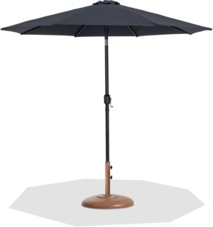 Fiji Water Resistant Fabric And Aluminum Patio Umbrella with Base Set
