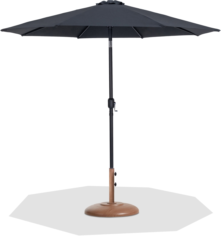 Fiji Water Resistant Fabric And Aluminum Patio Umbrella with Base Set