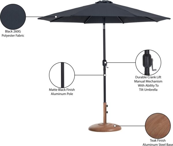 Fiji Water Resistant Fabric And Aluminum Patio Umbrella with Base Set