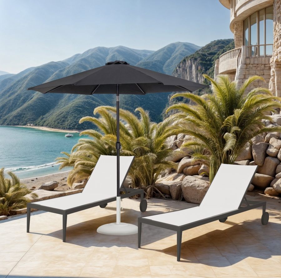 Fiji Water Resistant Fabric And Aluminum Patio Umbrella with Base Set