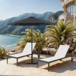 Fiji Water Resistant Fabric And Aluminum Patio Umbrella