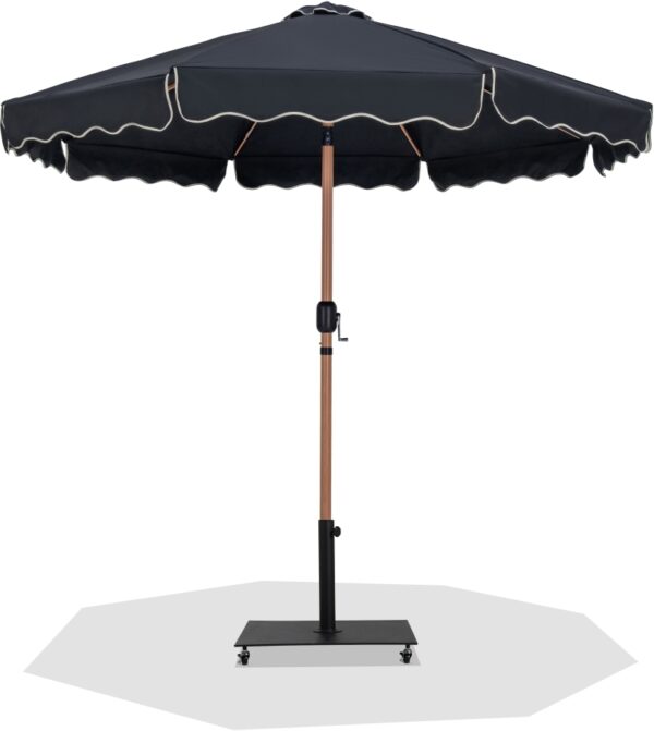 Amalfi Water Resistant Fabric And Aluminum Patio Umbrella with Base Set