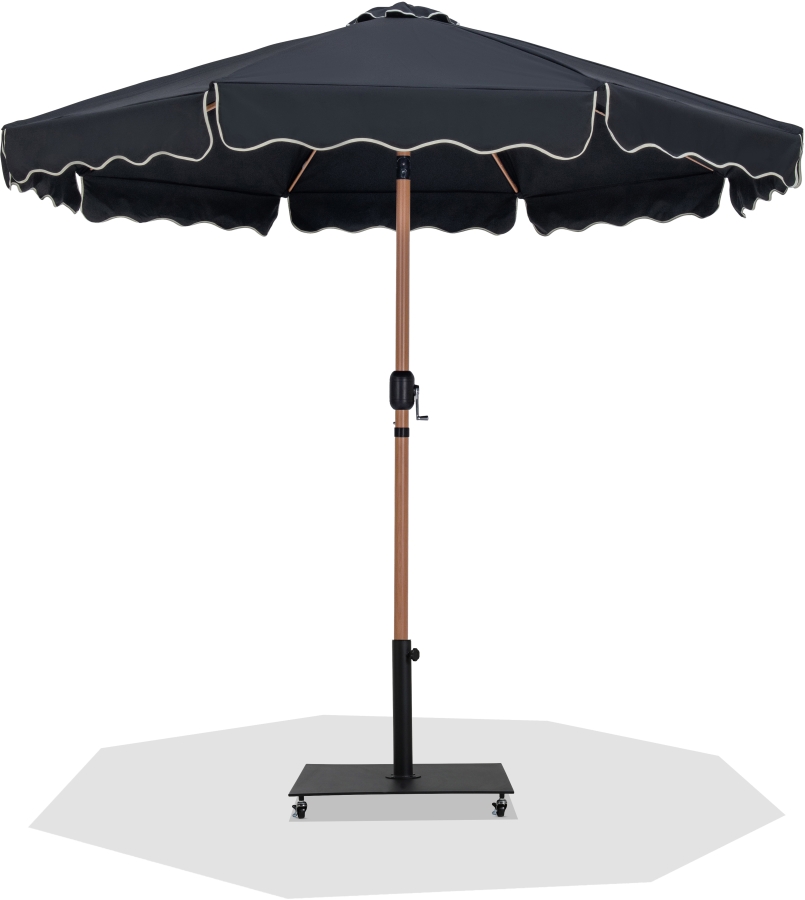 Amalfi Water Resistant Fabric And Aluminum Patio Umbrella with Base Set