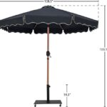 Amalfi Water Resistant Fabric And Aluminum Patio Umbrella with Base Set