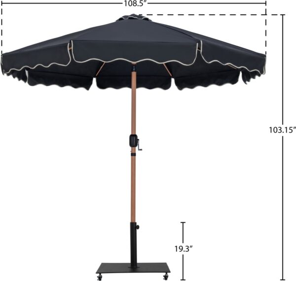 Amalfi Water Resistant Fabric And Aluminum Patio Umbrella with Base Set