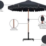 Amalfi Water Resistant Fabric And Aluminum Patio Umbrella with Base Set