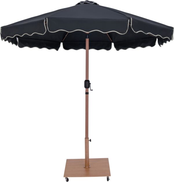 Amalfi Water Resistant Fabric And Aluminum Patio Umbrella with Base Set