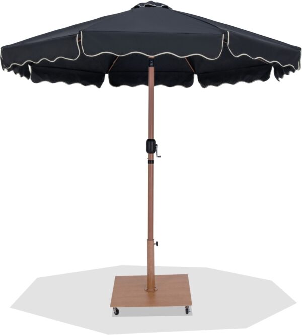 Amalfi Water Resistant Fabric And Aluminum Patio Umbrella with Base Set
