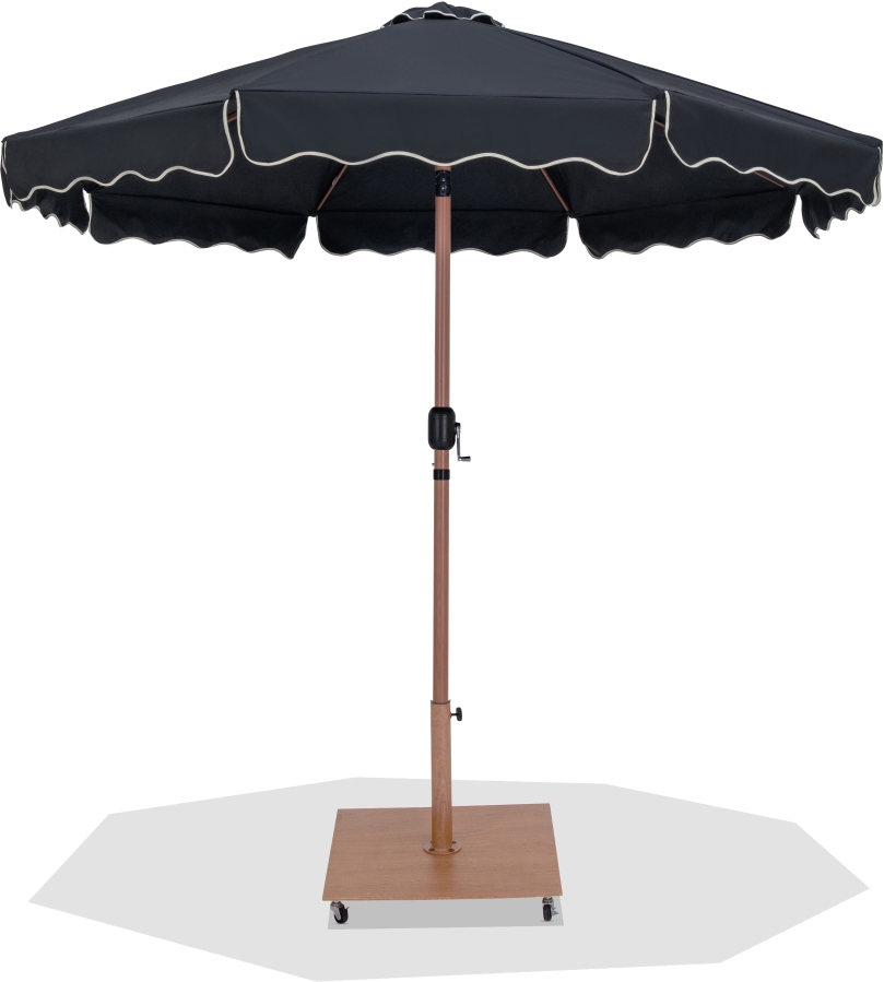Amalfi Water Resistant Fabric And Aluminum Patio Umbrella with Base Set